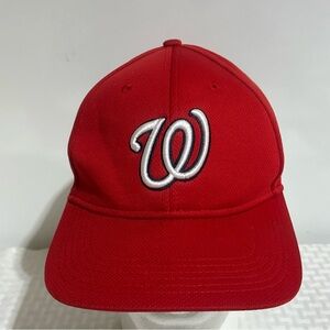 OC Sports MLB Washington Nationals Logo Cap Adult Adjustable OSFM Red Hat.